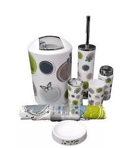 7pc Bathroom Set Accessories Bin Soap Dispenser Toothbrush Tumbler Toilet Brush - Picture 1 of 2