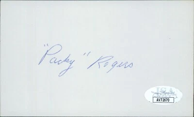 Packy Rogers Brooklyn Dodgers Signed 3x5 Index Card JSA Authenticated - Image 1 of 2