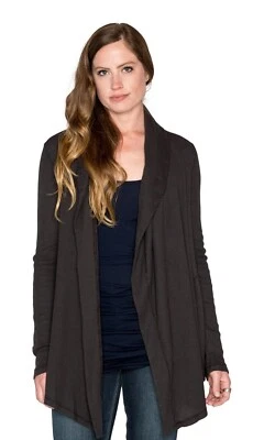 VELVET By Graham & Spencer Havana Baby Thermal Drape Cardigan Ash S $169 B7 - Image 1 of 4