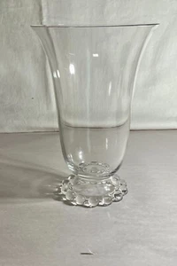 Imperial Kristall Kerzendocht 8 1/2" ausgestellter Rand Perlen Fuß Vase 400/21 *RAR* - Bild 1 von 2