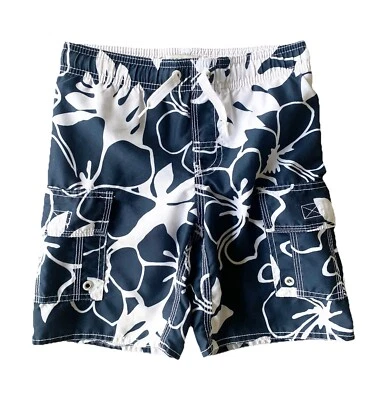 Pantalones Cortos de Natación Old Navy Niños XS Estampado Hawaiano Azul/Blanco Foto 1 de 3