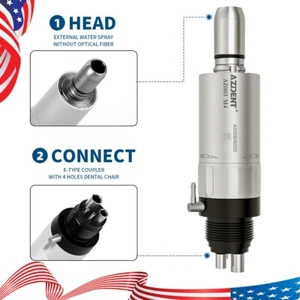 AZDENT Dental 1:1 Slow Low Speed Handpiece Air Motor 4 Hole USA - Picture 1 of 7