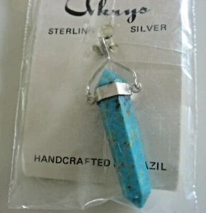 rle Turquoise Pendant Natural Stone w/Sterling Silver - Picture 1 of 1