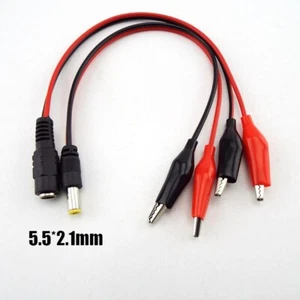 Enchufe de conector de CC 5,5X2,1 mm macho/hembra conector cocodrilo clip cable - Imagen 1 de 9