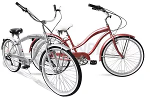 26" Beach Cruiser 7 Speed Shimano Steel Frame Stainless Steel Spokes Fenders - Picture 1 of 7
