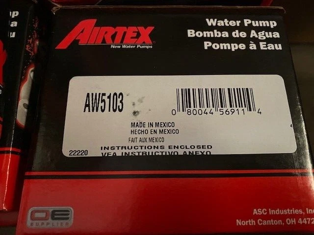 Bomba de agua motor Airtex AW5103 (NUEVA) Foto 1 de 1
