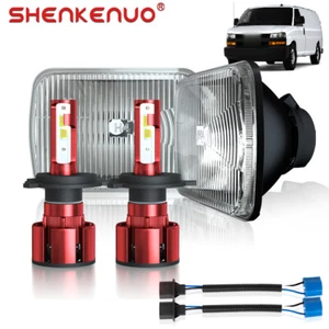 For Chevy Express Cargo Van 1500 2500 3500 Pair 7x6 5x7 Headlights Hi/Lo DRL - Bild 1 von 20