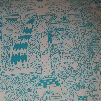 Camiseta Para Hombres MEDIANA IKEA Gráfica Artista Steve Harrington Doodle Camiseta Blanca Azul Foto 1 de 4