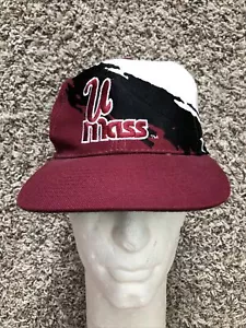Vintage 90s U Mass Umass 3 Color Splash Logo Athletic Snapback Hat VTG NWOT - Picture 1 of 12