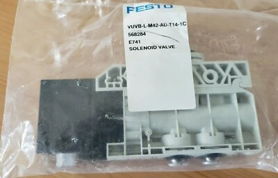 NEW Festo VUVB-L-M42-AD-T14-1C1 Pneumatic Valve 2 pos 4-way 4/2 24VDC 568284 - Image 1 of 3