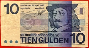 Niederlande 10 Gulden Banknote 1968 - Afbeelding 1 van 2