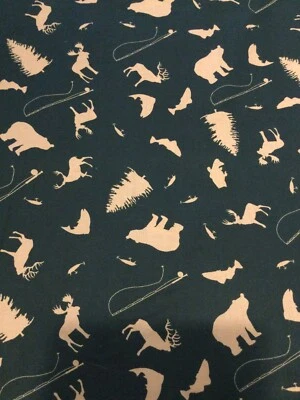 Vida Silvestre Oso Alce Alce Peces Pinos Caña de Pescar Bronceado/Cazador Verde YD�� Foto 1 de 4