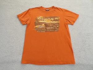 Harley Davidson Shirt Mens Medium Orange Texas So Many Roads Kingwood Crew Neck - Picture 1 of 9