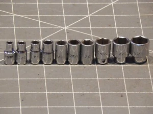 Mac Tools 10Pc 1/4" Drive SAE Shallow Socket Set 3/16" 9/16" 6Pt Dr M M66 - Picture 1 of 4