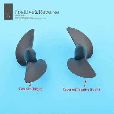 A pair M4 Two Blades Paddle With Screw Thread 2 Blades Nylon Boat Propeller 1415 - Image 1 of 4