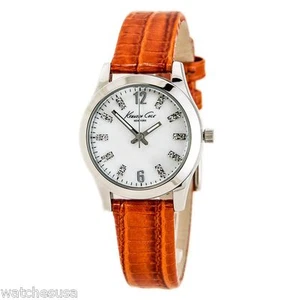 Kenneth Cole Women's Stainless Steel MOP Dial Orange Leather Band KCW2015 - Picture 1 of 1
