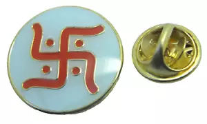 Hindu Swastika Pin Badge Brooch Ganesha Auspicious Lakshmi Symbol Not WW2 - Photo 1 sur 4
