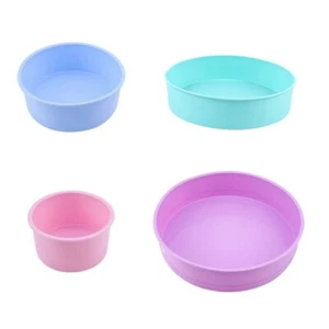 Molde redondo de silicona para pasteles 2/4 piezas molde antiadherente para pan magdalenas utensilios para hornear 4"-10" - Imagen 1 de 30