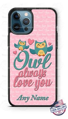 Funda de teléfono San Valentín Owl Always Love You para iPhone 12 Samsung A21 Google Foto 1 de 4