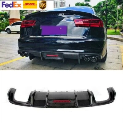 Carbon Fiber Rear Diffuser Kits Fit For Audi S6 A6 Sline 2013 2014 2015 2016 - Image 1 of 4