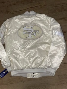 Chaqueta Starter San Francisco 49ers 2023 satinada para hombre TALLA XL crema blanco roto retro - Imagen 1 de 9