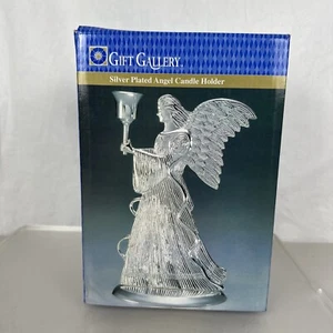 Portacandele angelo placcato argento 9 pollici galleria regalo - Foto 1 di 5
