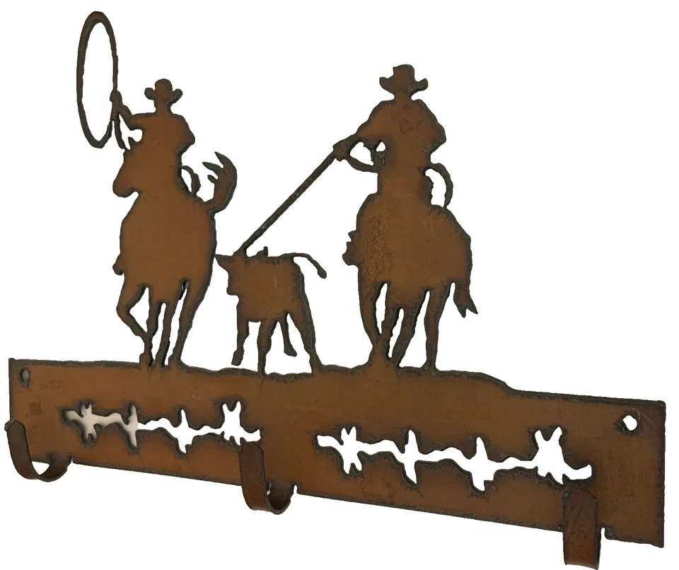 Porta llaves de metal 3 colgadores 10" de ancho lápida, Arizona, caballo vaquero Foto 1 de 1