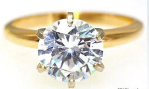 1ct VS Lab Made Diamond Coated Solitaire 14K Yellow Gold Engagement Ring Wedding - Picture 1 of 3