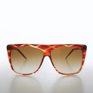 Tortoise Big Square Box Vintage 80s Hip Hop Sunglasses - Kenzie - Picture 1 of 3