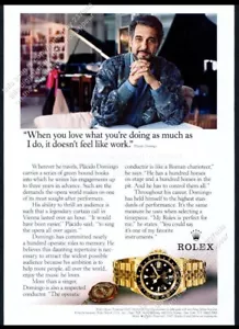 Rolex GMT Master II 1993 fecha reloj de oro Plácido Domingo foto vintage anuncio impreso - Imagen 1 de 7