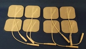 8 almohadillas de repuesto para masajistas / decenas de unidades almohadillas de electrodos 2x2 pulgadas tela blanca - Imagen 1 de 1