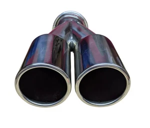 Tubo de escape doble de acero inoxidable embellecedor de escape negro tubo de escape embellecedor escape deportivo - Imagen 1 de 4