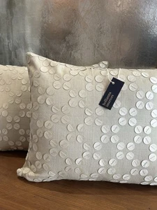 Pkt 2 Linnen/leather Jab Cushions - Picture 1 of 4