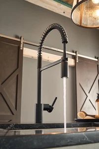 Grifo de cocina abatible con resorte de una manija Moen 5923BL Align, negro mate - Imagen 1 de 16
