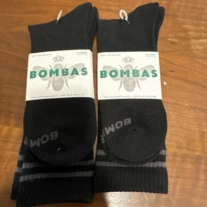 2 Paar - neue Bombas halbhohe Crew-Socken Herren/Damen Unisex XL - schwarz - 2 Paar - Bild 1 von 6