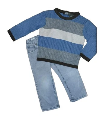 Suéter tejido 3T Kenneth Cole Reaction y traje de mezclilla gris de pierna recta Foto 1 de 4