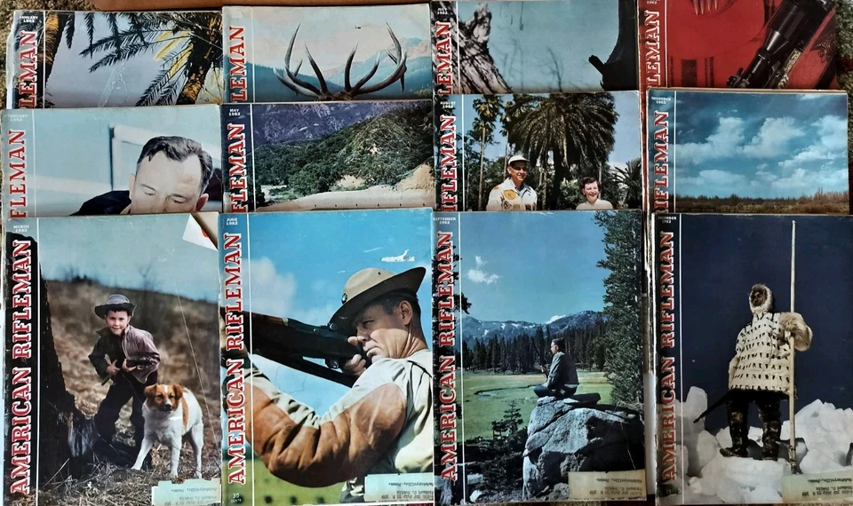NRA AMERICAN RIFLEMAN MAGAZINE LOT (12) ~ FULL YEAR ~ 1952 ~ HUNTING, OUTDOORS Foto 1 de 1