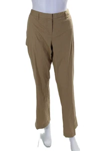 Prada Womens Tan High Rise Straight Leg Trousers Pants Sz 46 - Picture 1 of 6