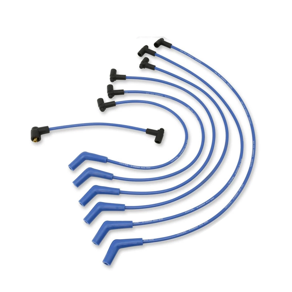 Juego de cables de bujías Taylor 64649; alta energía 8 mm azul para Jeep 91-99 4,0 L Foto 1 de 1