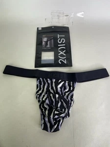 2xist Sexy Sliq Classic Thong Underwear Zebra Animal Print Mens Size L - Picture 1 of 5