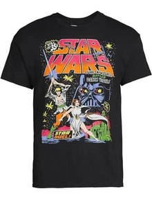 Star Wars Film Star Duell Luke und Leia Comic Buch Cover schwarz T-Shirt Medium - Bild 1 von 2