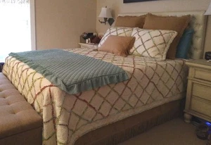 Laura Ashley Rüschen Garten Queen Tagesdecke mit 2 Standard/Queen Shams - Bild 1 von 2