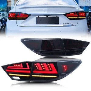 LED Black Tail Lights for Lexus ES350 ES300h 2013-2017 Animation Rear Lamps - Picture 1 of 6