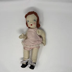 Handgefertigte Stoffpuppe aus der Zeit der Weltwirtschaftskrise ~ Schuhe Kleid 30er Jahre - Bild 1 von 20