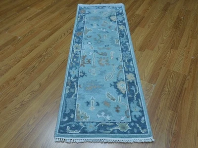 Turkish Oushak Rug,Geometric Multicolored Area Rug,Handmade Bohemian Rug 2x6 - Image 1 of 4