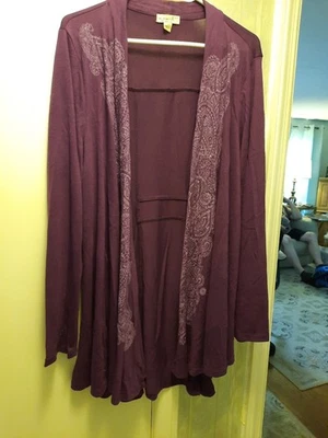 7/11-Brand New-Woman's Size 2x-One World Plum Colored Sweater-Polyester blend. - Image 1 of 3