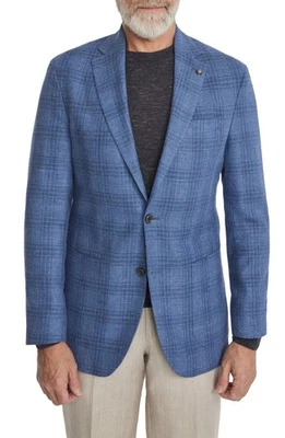 Jack Victor Hampton Men's Plaid Wool Blend Sport Coat Jacket Blazer Size 44 L - Image 1 of 4