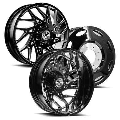 Juego de 6 ruedas 26x8,25 XF Off-Road XF-229 negras fresadas 11-UP GM DUALLY 8x210 Foto 1 de 4