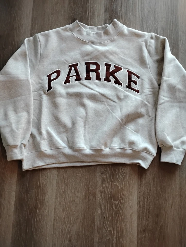 Parke Women's Varsity Mockneck Sweatshirt Gray, Oversized Size L/Xl - Image 1 of 4