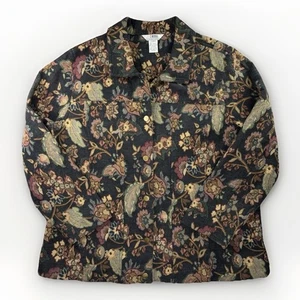 Stonebridge Womens Woven Jacket Size 2X Floral Tapestry Boho Western Casual - Picture 1 of 8